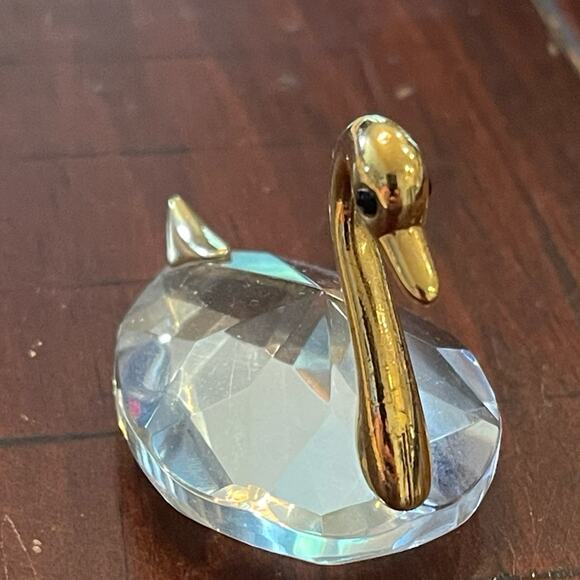 Crystal swan with gold - Picture 8 of 12
